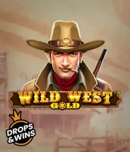  Encounter the rugged sheriff of "Wild West Gold," a captivating slot game by Pragmatic Play. The visual features a determined sheriff with a golden star badge, framed by a sun-baked Old West town backdrop. The game's title is prominently displayed in a stylized font, highlighting the theme of adventure and law enforcement in the wild frontier. 