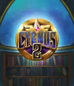 Explore the magical visuals of ELK Studios' Cygnus 2 Slot, showcasing a stunning emblem with a shining color scheme. Positioned against a starlit library backdrop, this image conjures the theme of adventure and mystery. 